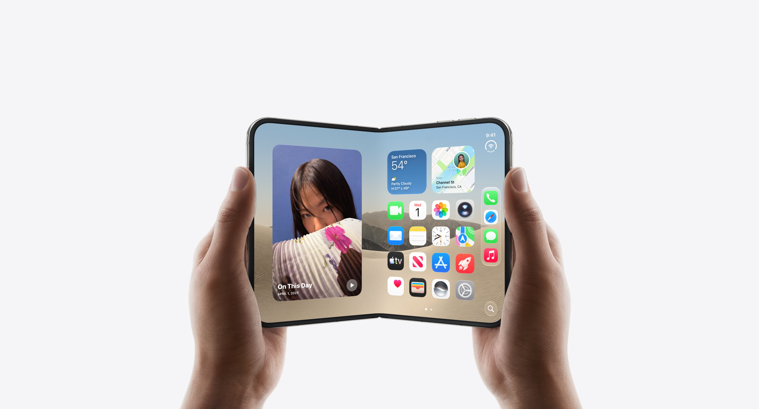 開いた状態のiPhone Duo